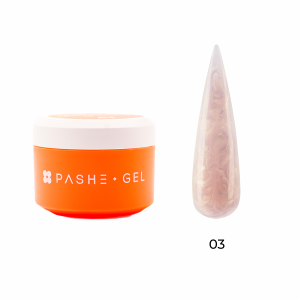 Гель для наращивания Shelly Gel, жесткий, жемчужный №3 - золотистая ракушка, PASHE, 15 мл